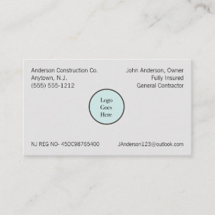 Your Logo Company Information Registration Business Card