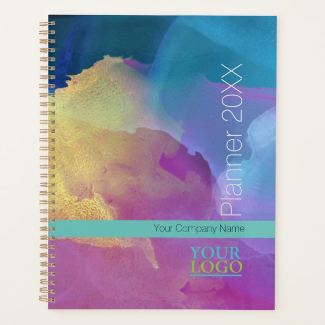Your Logo/Company Name/Year/Purple Blue Gold Agate Planner (Front)