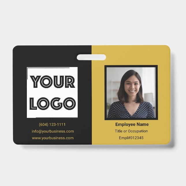 Your Logo Custom Business Marketing Employee Badge (Front)