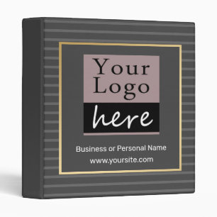 Your Logo Custom Faux Gold Border Binder