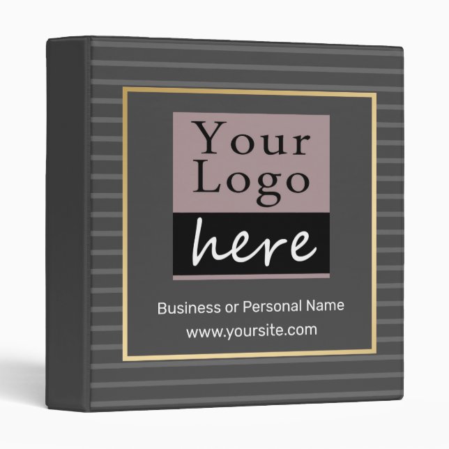 Your Logo Custom Faux Gold Border Binder (Front/Spine)