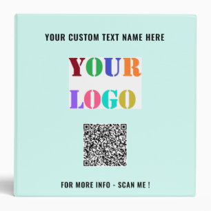 Your Logo Custom Text Binder Example with QR Code