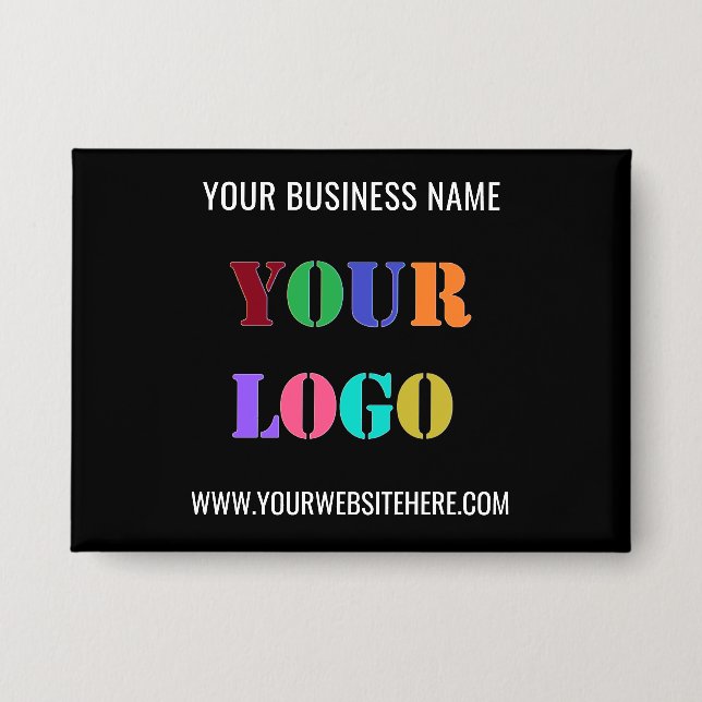 Your Logo Custom Text Business Promotional Button (Front)