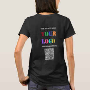 Your Logo Custom Text Business T-Shirt and QR Code