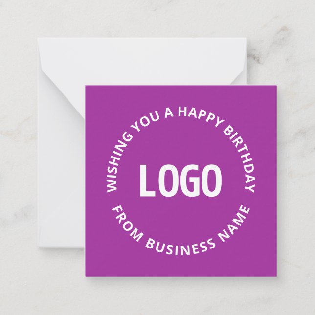Your Logo & Custom Text | Happy Birthday From… Card (Front)