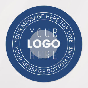 Your Logo & Customizable Circular Text   Navy Blue