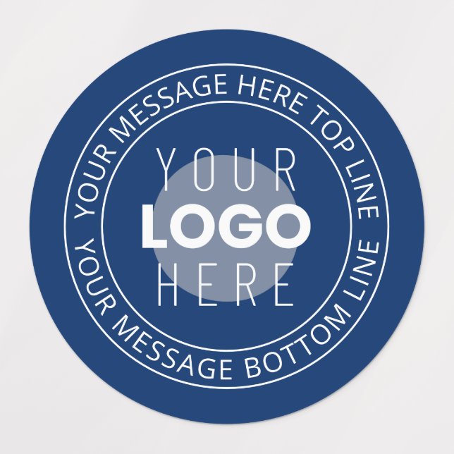 Your Logo & Customizable Circular Text | Navy Blue (Design 1)