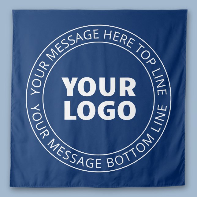 Your Logo & Customizable Circular Text | Navy Blue Tapestry (Creator Uploaded)