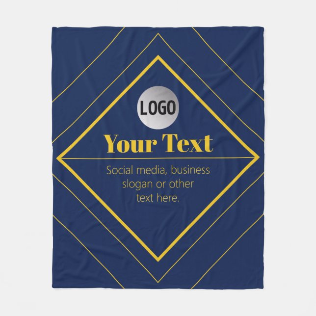 Your Logo & Customizable Design Template Fleece Blanket (Front)