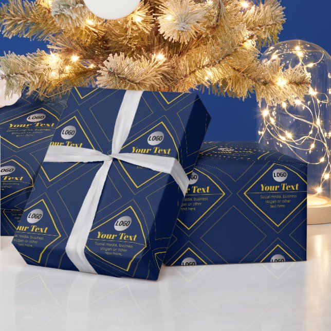 Your Logo & Customizable Design Template Wrapping Paper (Holidays)