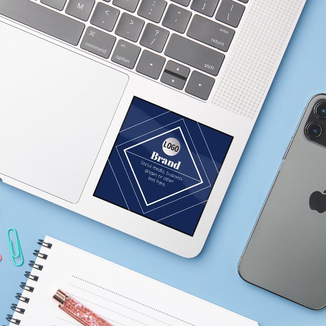 Your Logo & Customizable Modern Design | Navy Blue (Laptop w/ iPhone)