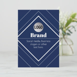 Your Logo & Customizable Modern Design Navy Blue