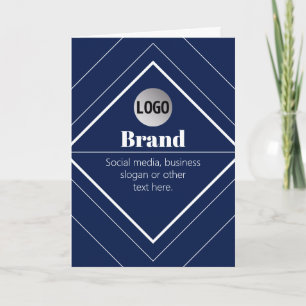 Your Logo & Customizable Modern Design Navy Blue Card