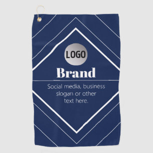 Your Logo & Customizable Modern Design   Navy Blue Golf Towel