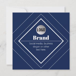 Your Logo & Customizable Modern Design Navy Blue Invitation