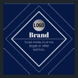 Your Logo & Customizable Modern Design | Navy Blue Poster<br><div class="desc">Modern geometric design featuring your logo.</div>