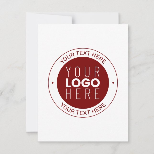 Your Logo & Customizable Text | Deep Red/DIY Colou Card (Front)