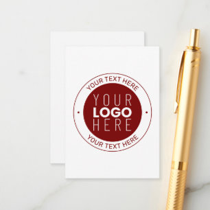 Your Logo & Customizable Text Deep Red/DIY Colou Enclosure Card