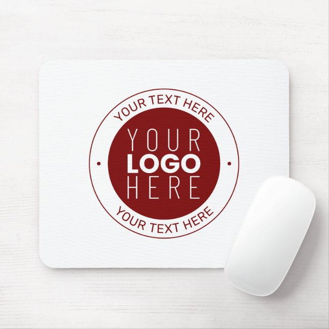 Your Logo & Customizable Text | Deep Red/DIY Colou Mouse Pad (With Mouse)