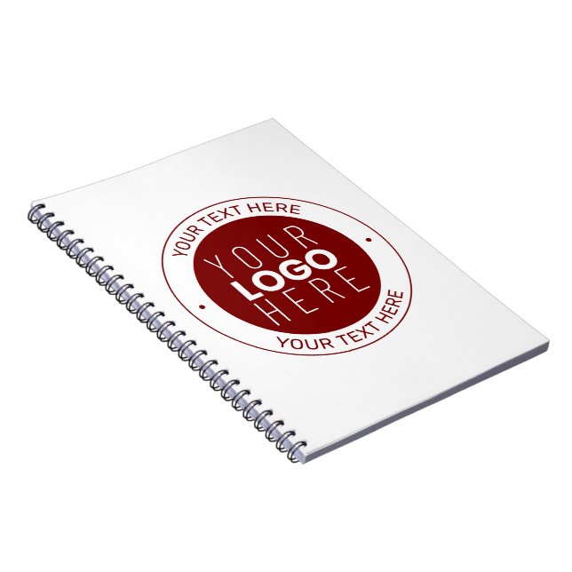 Your Logo & Customizable Text | Deep Red/DIY Colou Notebook (Right Side)