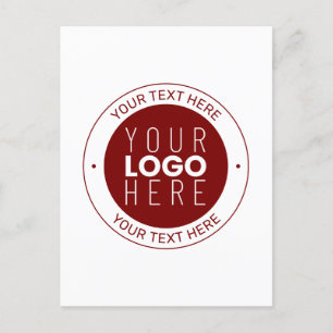 Your Logo & Customizable Text   Deep Red/DIY Colou Postcard