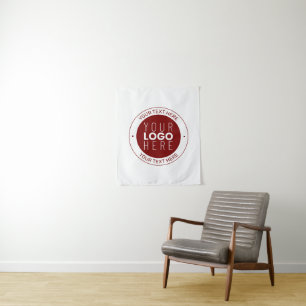 Your Logo & Customizable Text   Deep Red/DIY Colou Tapestry