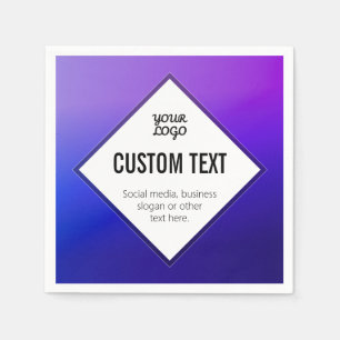 Your Logo & Customizable Text   Purple Ombre Napkin