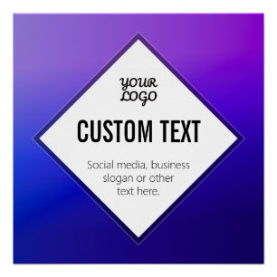 Your Logo & Customizable Text   Purple Ombre Poster