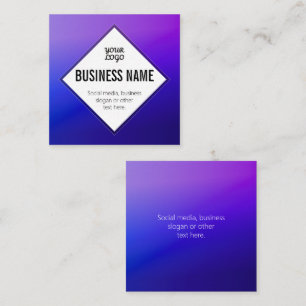 Your Logo & Customizable Text Purple Ombre Square Business Card