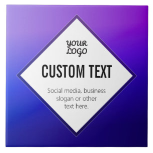 Your Logo & Customizable Text   Purple Ombre Tile