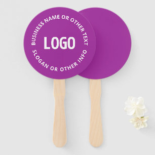 Your Logo & Customizable Text   Purple Violet Hand Fan