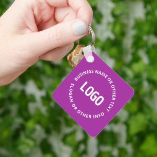 Your Logo & Customizable Text   Purple Violet Keychain