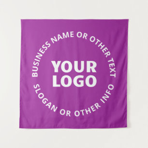 Your Logo & Customizable Text   Purple Violet Tapestry