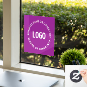 Your Logo & Customizable Text   Purple Violet Window Cling