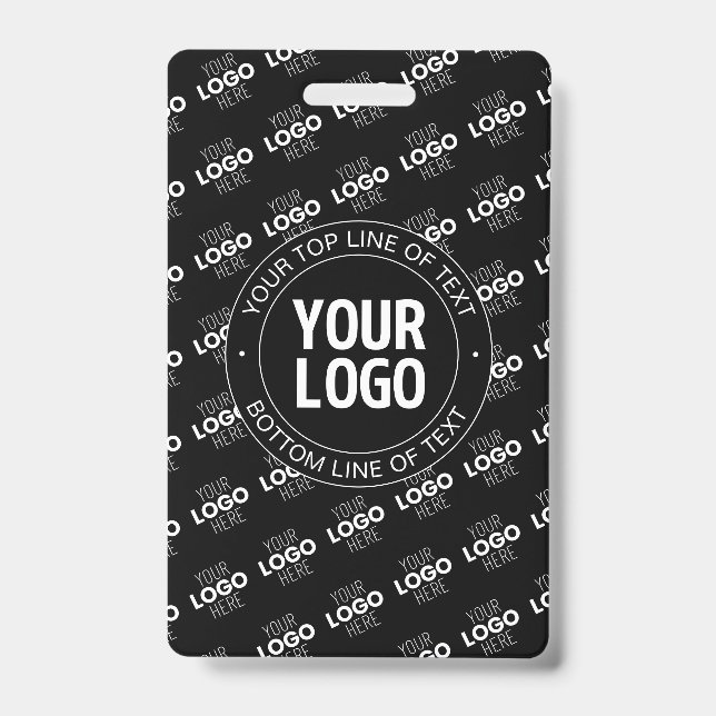 Your Logo & Customizable Text with Logo Pattern Badge (Front)