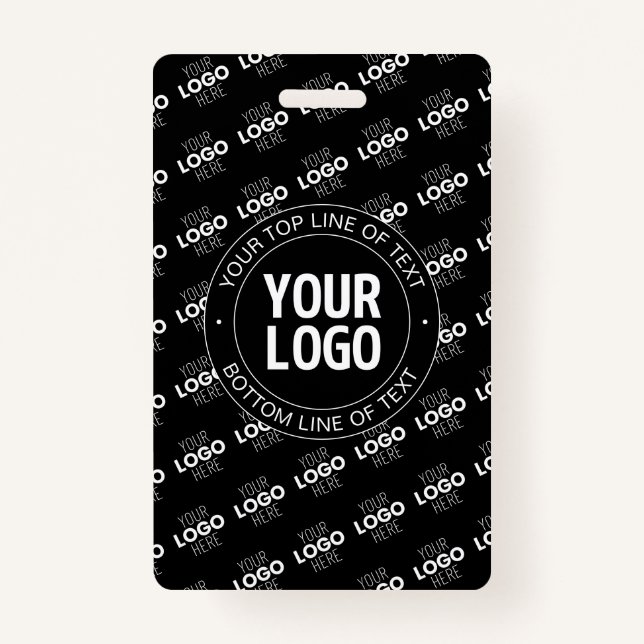 Your Logo & Customizable Text with Logo Pattern Badge (Front)