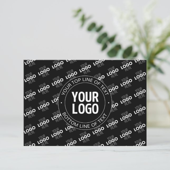 Your Logo & Customizable Text with Logo Pattern Card (Standing Front)