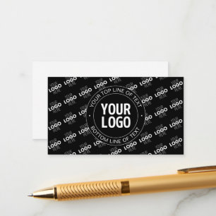 Your Logo & Customizable Text with Logo Pattern Enclosure Card