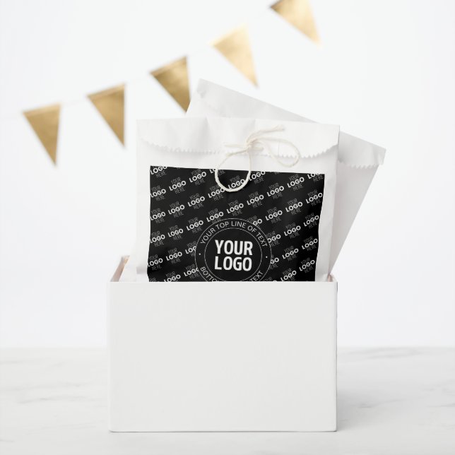 Your Logo & Customizable Text with Logo Pattern Favour Bag (Party)