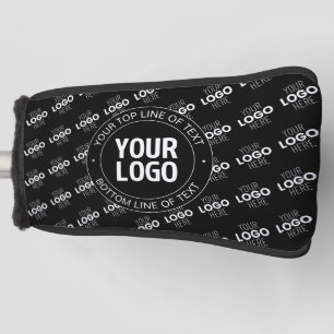 Your Logo & Customizable Text with Logo Pattern Golf Head Cover