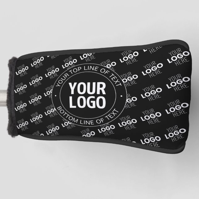 Your Logo & Customizable Text with Logo Pattern Golf Head Cover (Front)