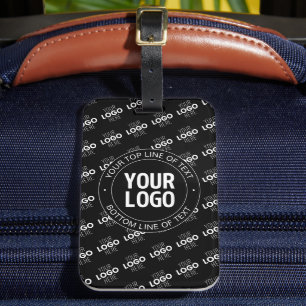 Your Logo & Customizable Text with Logo Pattern Luggage Tag