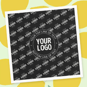 Your Logo & Customizable Text with Logo Pattern Napkin