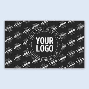 Your Logo & Customizable Text with Logo Pattern Sticker