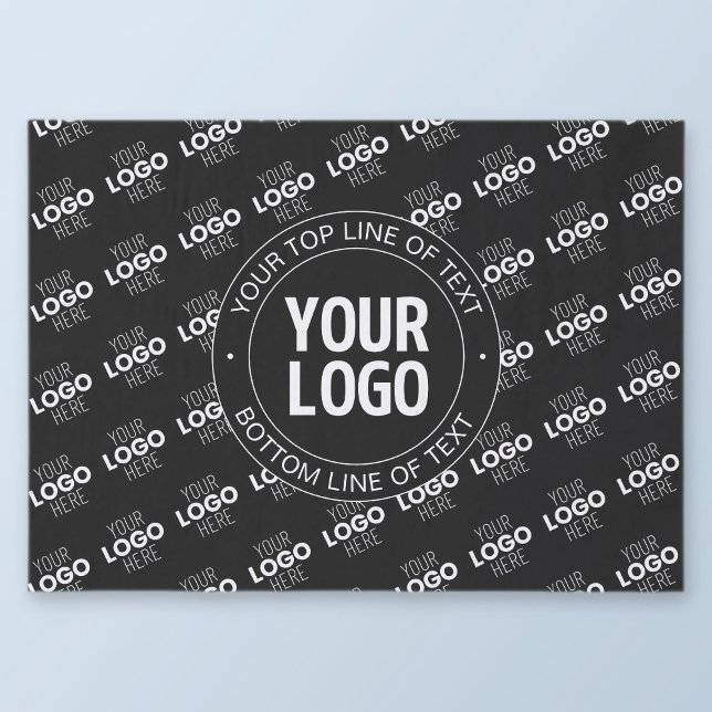 Your Logo & Customizable Text with Logo Pattern Tissue Paper (Creator Uploaded)