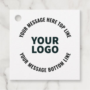 Your Logo Design or Image Bold Editable Text Favour Tags