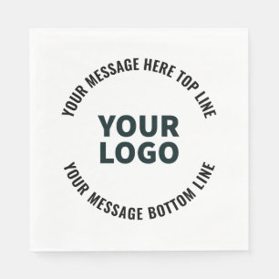Your Logo Design or Image Bold Editable Text Napkin
