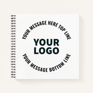 Your Logo Design or Image   Bold Editable Text Notebook