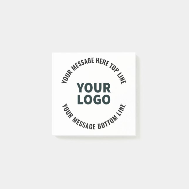 Your Logo Design or Image | Bold Editable Text Post-it Notes (Front)