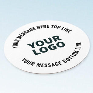 Your Logo Design or Image Bold Editable Text Round Paper Coaster